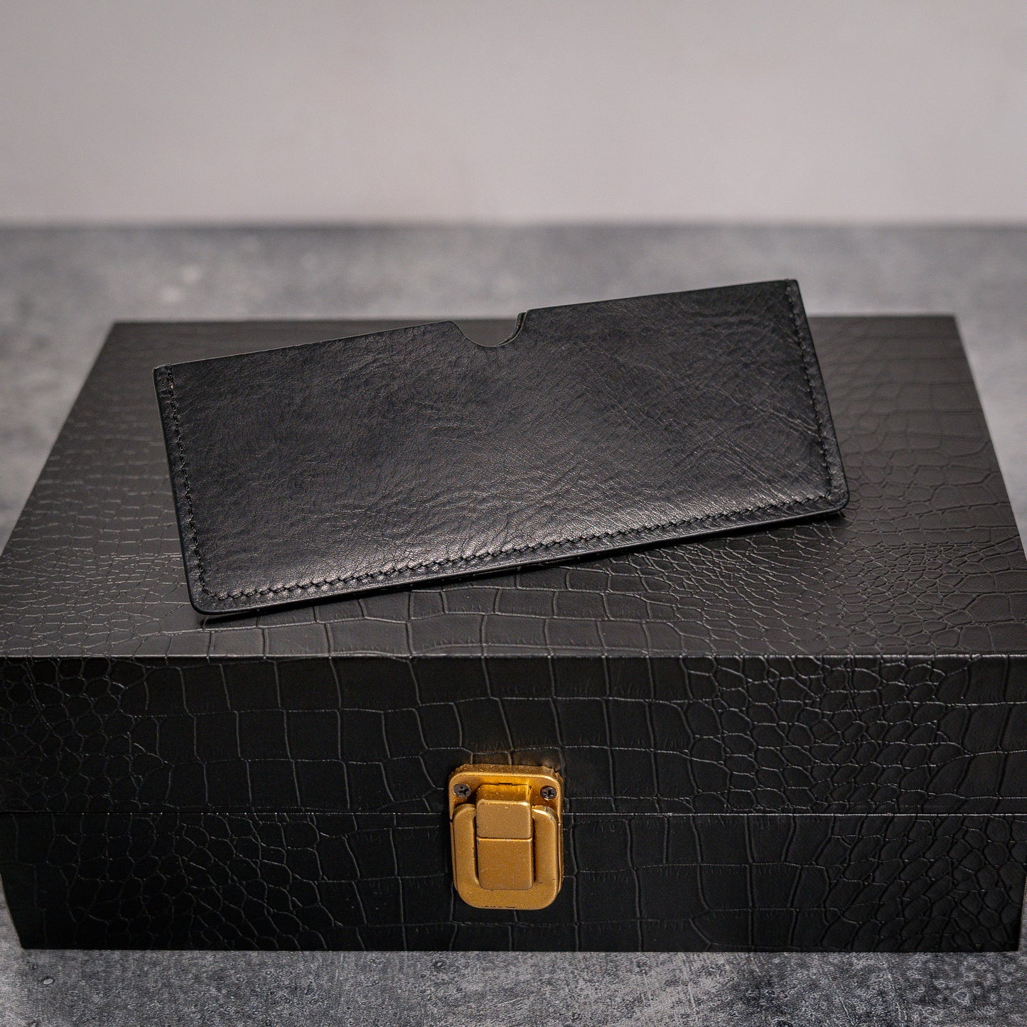 Cash Envelope in Waxy Black color