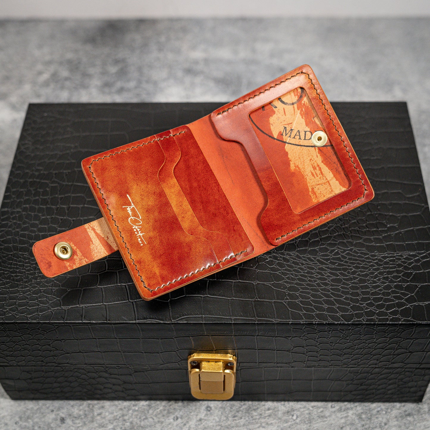 Chicago Wallet in Lava Marbled Shell Cordovan