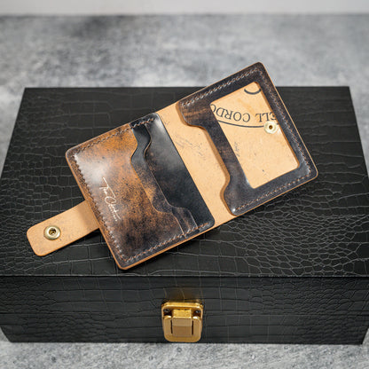 Chicago Wallet in Black Marbled Shell Cordovan