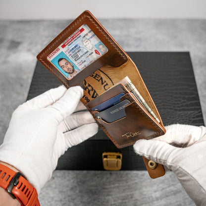 Chicago Wallet in Mid Brown Marbled Shell Cordovan