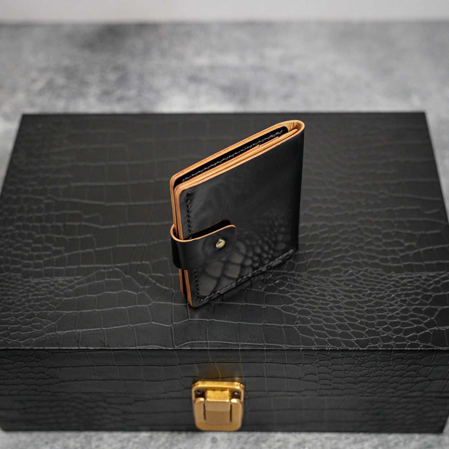 Chicago Wallet in Black Marbled Shell Cordovan