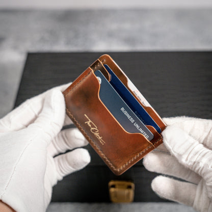 Miami Cardholder in Mid Brown Marbled Shell Cordovan