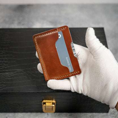 Miami Cardholder in Mid Brown Marbled Shell Cordovan