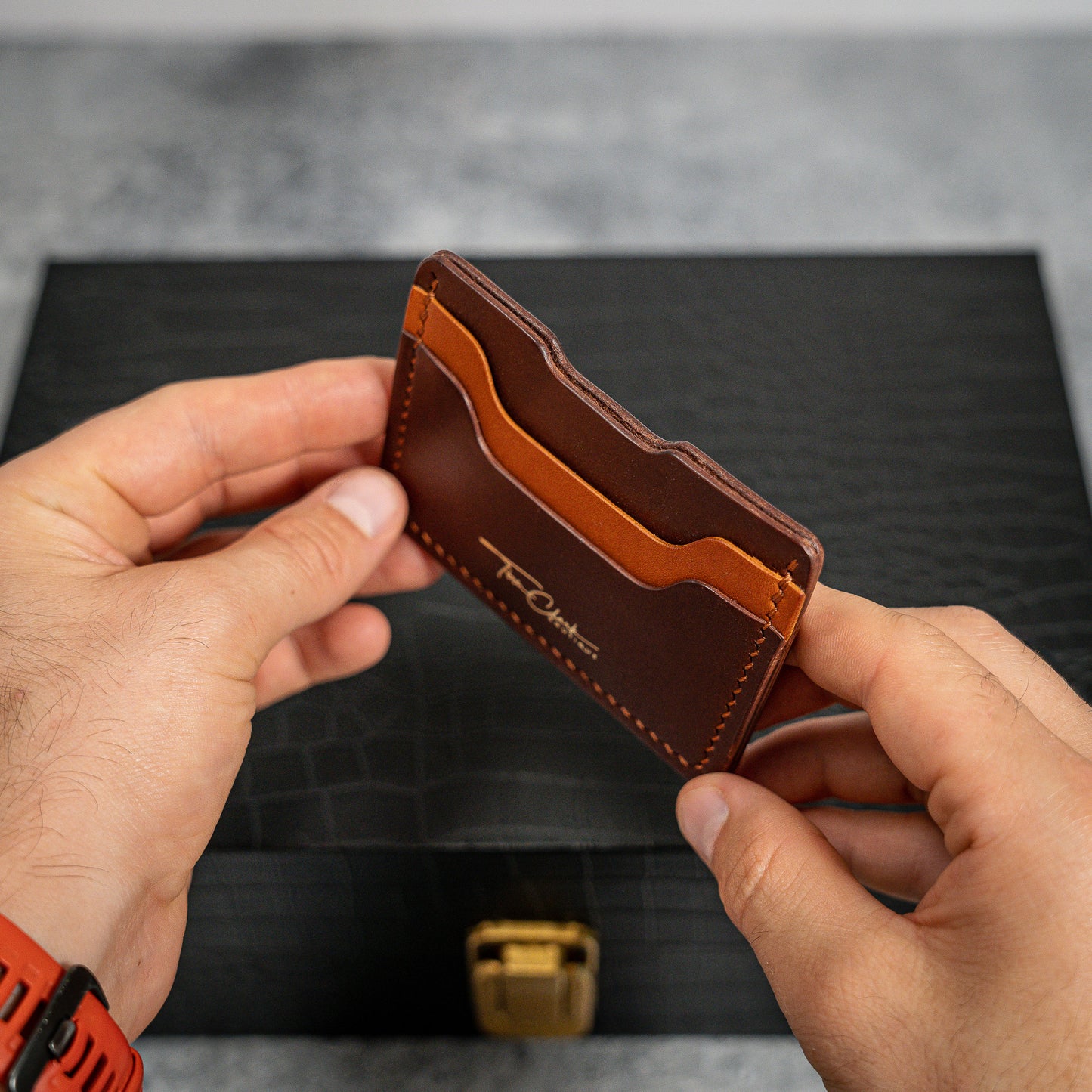 Miami Cardholder in Mid Brown & Olmo