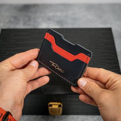 Miami Cardholder in Navy Blue & Red