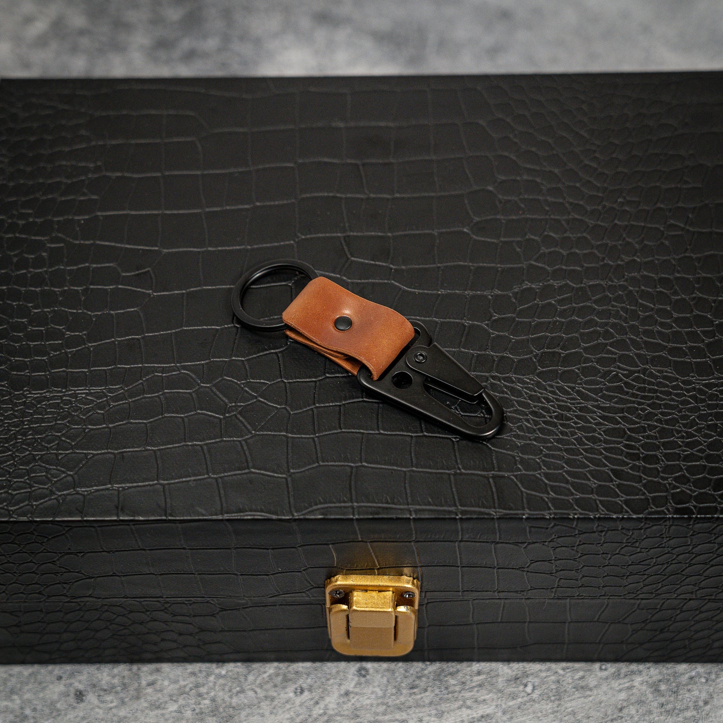 Exquisite Handmade Horween Shell Cordovan Keychain with Matte Black Finish (Multiple colors)