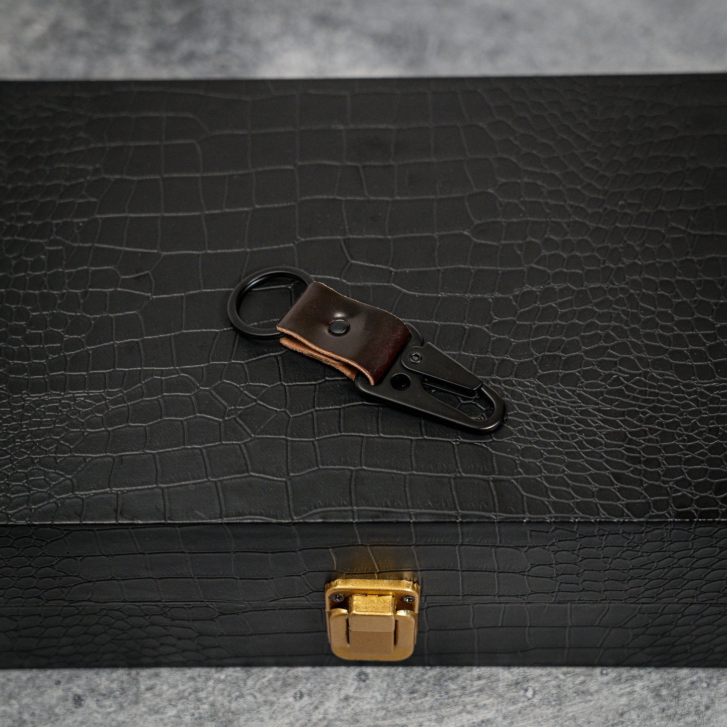 Exquisite Handmade Horween Shell Cordovan Keychain with Matte Black Finish (Multiple colors)