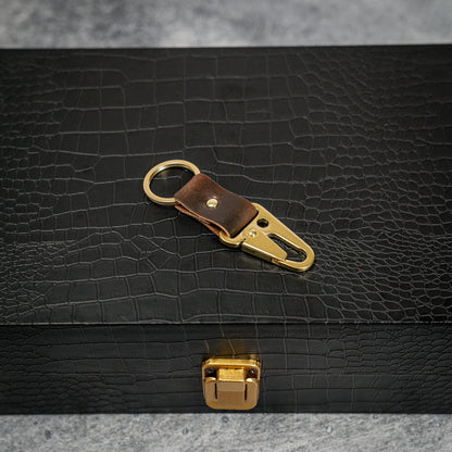 Exquisite Handmade Horween Shell Cordovan Keychain with Natural Brass Finish (Multiple colors)