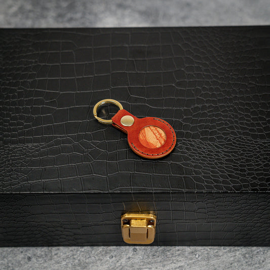 Handmade Air Tag Case in Rocado Shell Cordovan leather (Multiple colors)