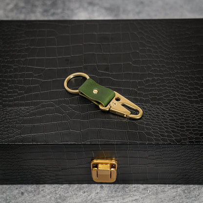 Exquisite Handmade Minerva Smooth Keychain with Natural Brass Finish (Multiple colors)