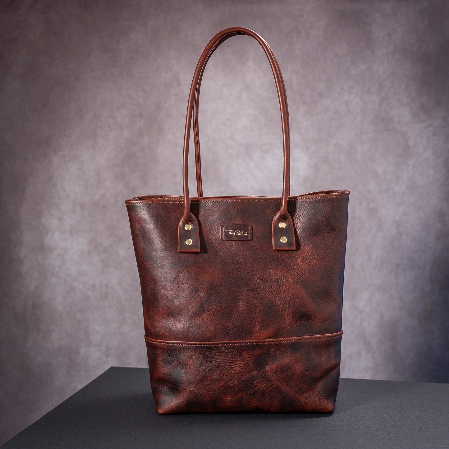 Timeless Sophistication: Handmade Tote Bag in Badalassi Carlo Tobacco Waxy Leather