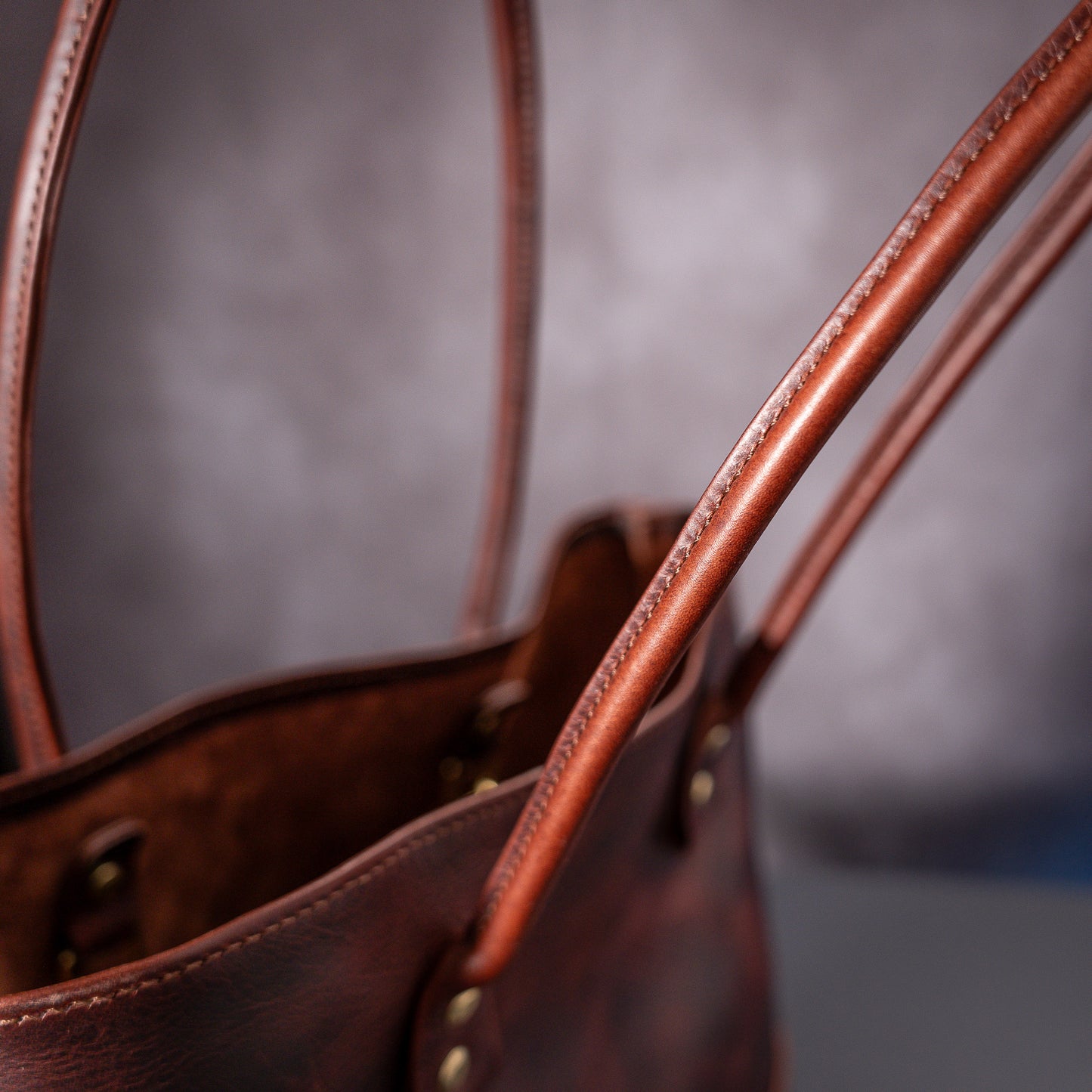 Timeless Sophistication: Handmade Tote Bag in Badalassi Carlo Tobacco Waxy Leather