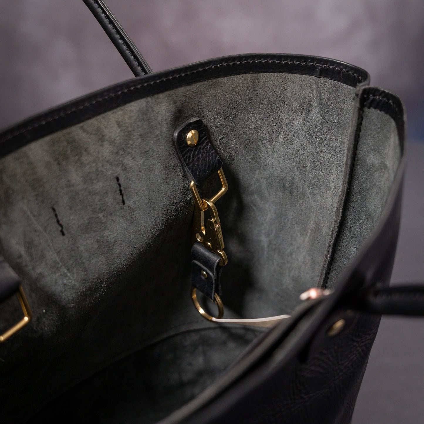 Timeless Sophistication: Handmade Tote Bag in Badalassi Carlo Black Waxy Leather