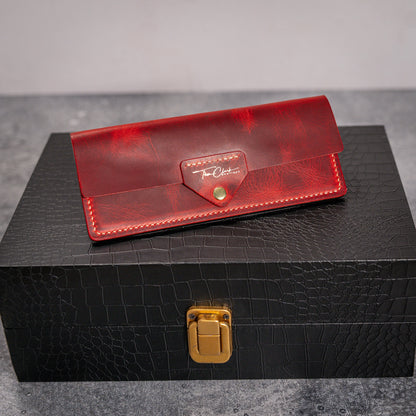 Manhattan Wallet in Waxy Red and Black colors