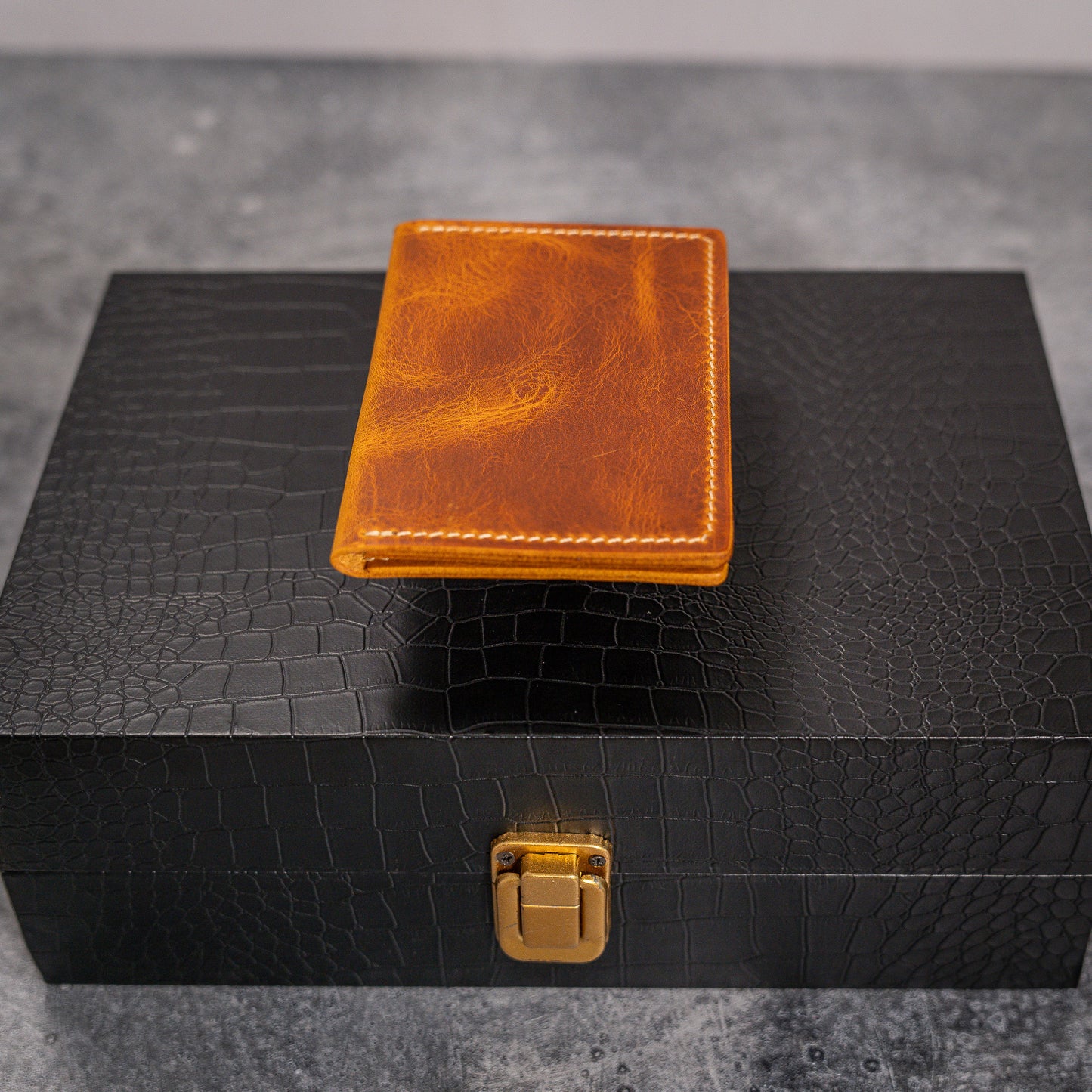 Charming Adventurer: Handmade Full Grain Leather Travel Wallet Natural Waxy