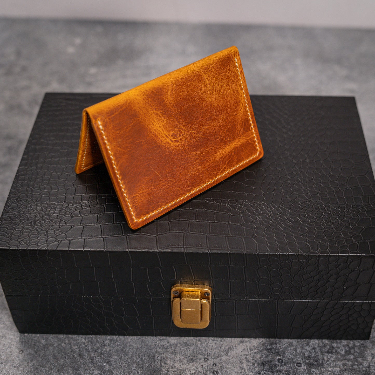 Charming Adventurer: Handmade Full Grain Leather Travel Wallet Natural Waxy