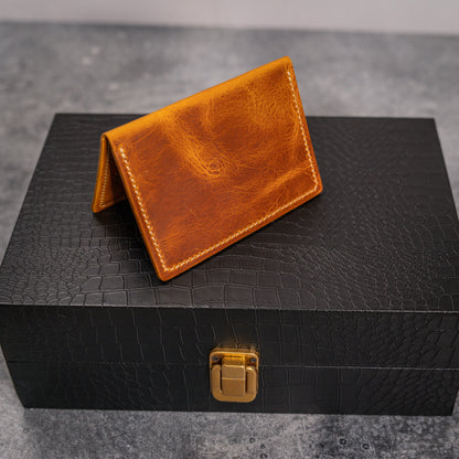 Charming Adventurer: Handmade Full Grain Leather Travel Wallet Natural Waxy