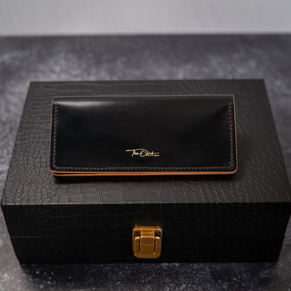 Toronto Long Wallet: Hand-Stitched in Classic Black Rocado Shell Cordovan, Extra Roomy