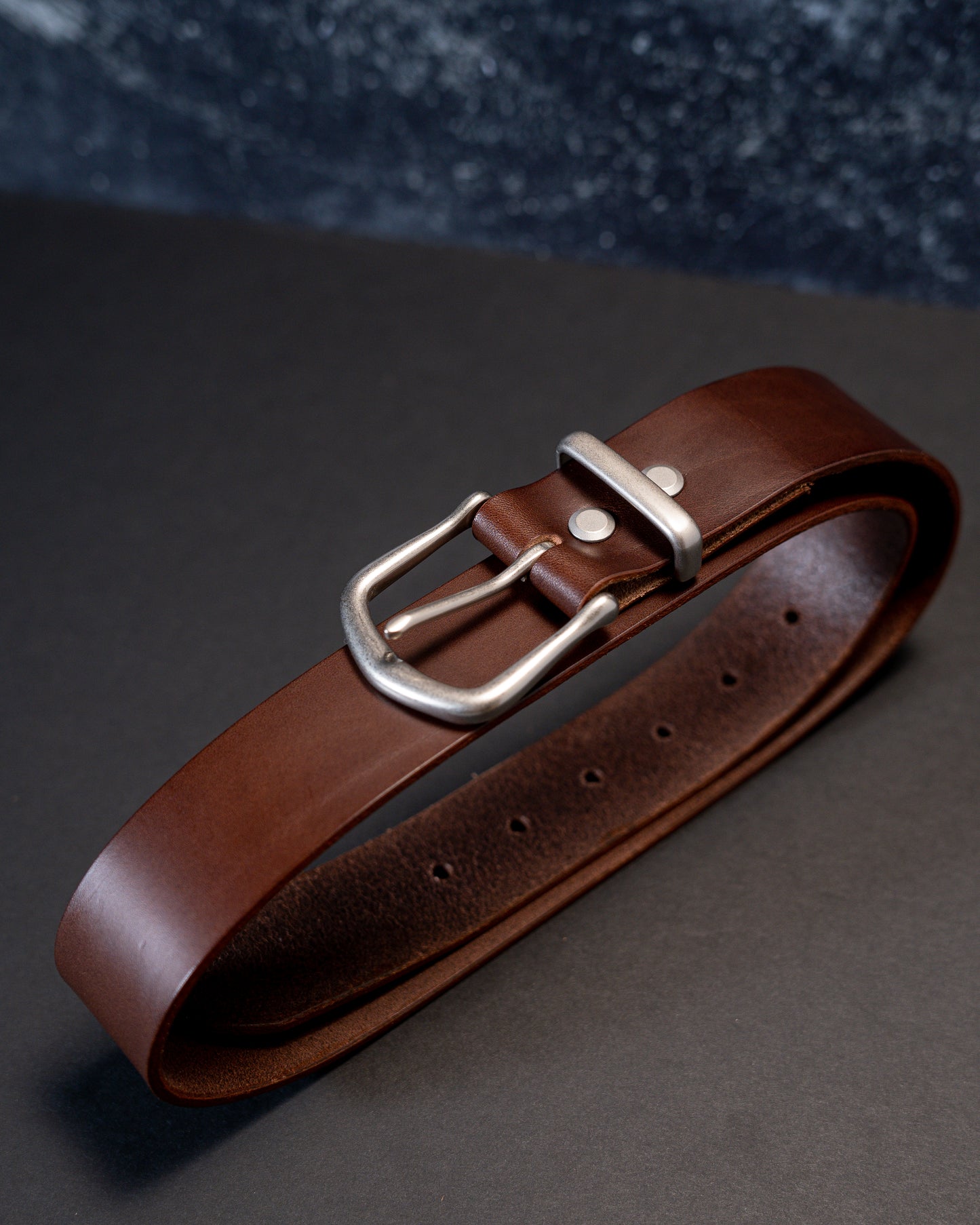 Refined Artistry: Handcrafted Full Grain Leather Dark Brown Belts